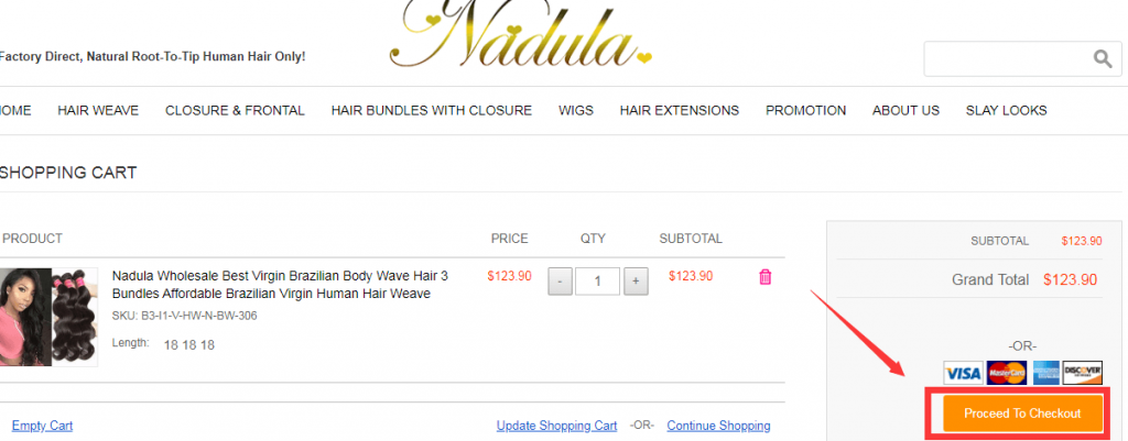 Nadula Hair Shopping Cart