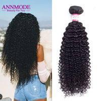 Annmode Afro Kinky Curly Hair 1/3/4 pc Natural Color 8-28inch Brazilian Hair Weave Bundles Non Remy Human Hair Free Shipping
