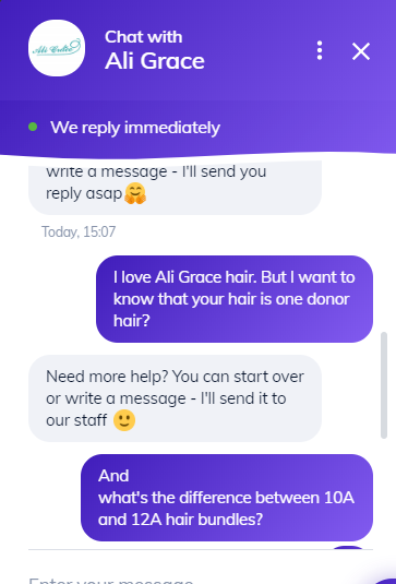 my questions for ali grace hair