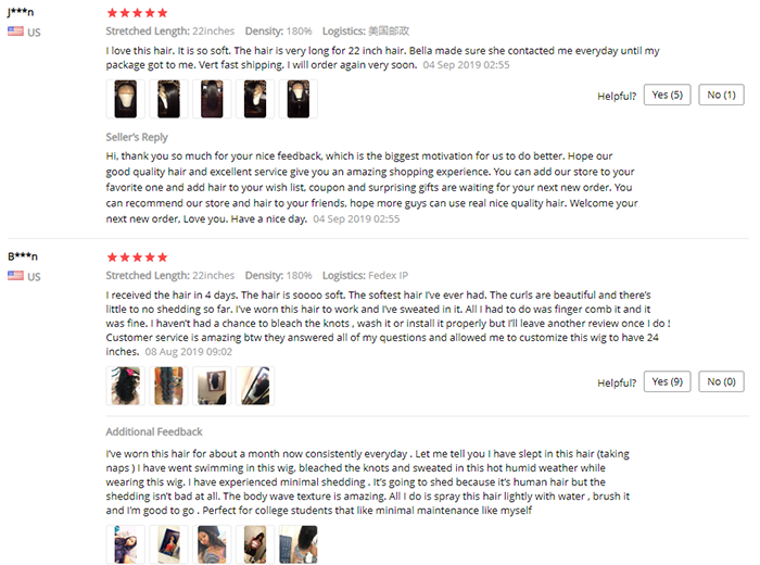 positive aliexpress wigs reviews