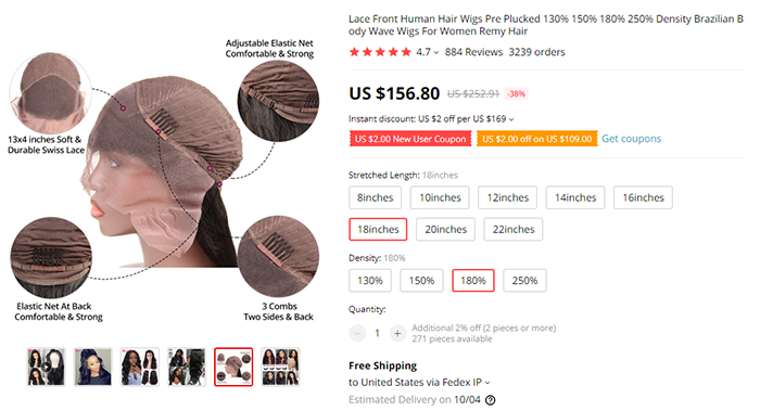 the price of lace front wigs