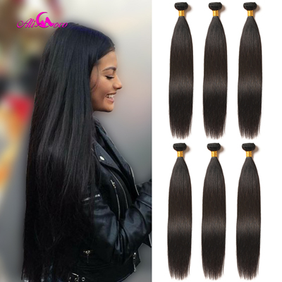 Ali Coco Brazilian Straight Hair Weave Bundles 100% Human Hair Bundles 3/4 PCS 8-30 Inch Non Remy Hair Extensions