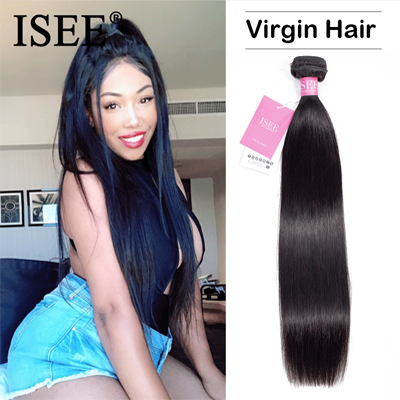 ISEE HAIR Brazilian Straight Hair Weave Bundles 100% Unprocessed Virgin Human Hair Extension 10-36 inch Can Buy 1/3/4 Bundles 