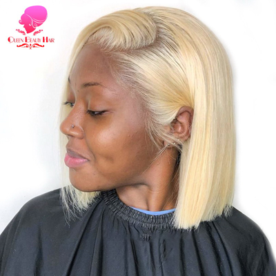 Queen 13x6 613 Blonde Brazilian Straight Human Hair Bob Wigs 8 - 16 Inch Remy Short Ombre Bob Lace Front Wigs for Black Women
