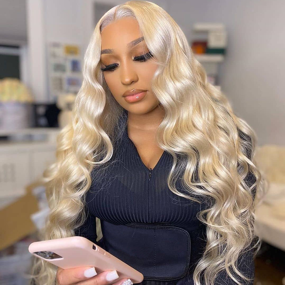 DollFace 613 Frontal Wig Brazilian Straight Lace Front Human Hair Wigs For Black Women Honey Blonde Body Wave 30 Inch T Part Lace Front