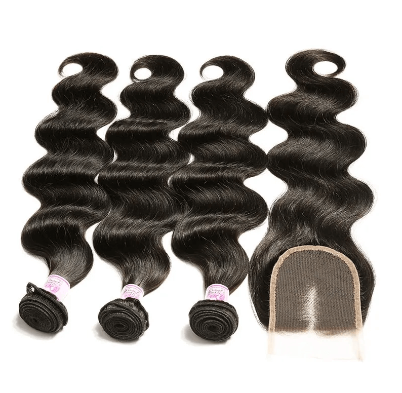 Beautyforever 3Bundles Malaysian Body Wave Hair With 4x4 Lace Closure