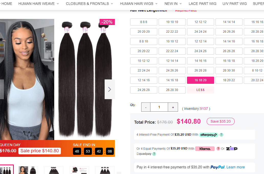real price:beauty forever hair