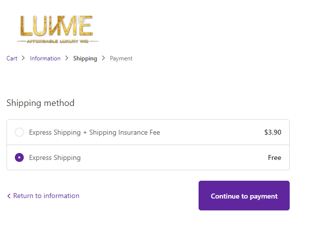 luvme hair shipping method