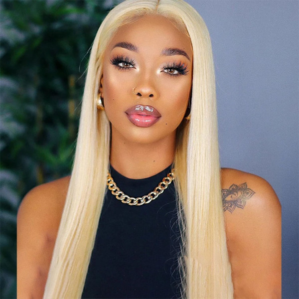 Blonde Lace Front Wigs Human Hair 613 Straight Frontal Wigs Pre-plucked Hairline