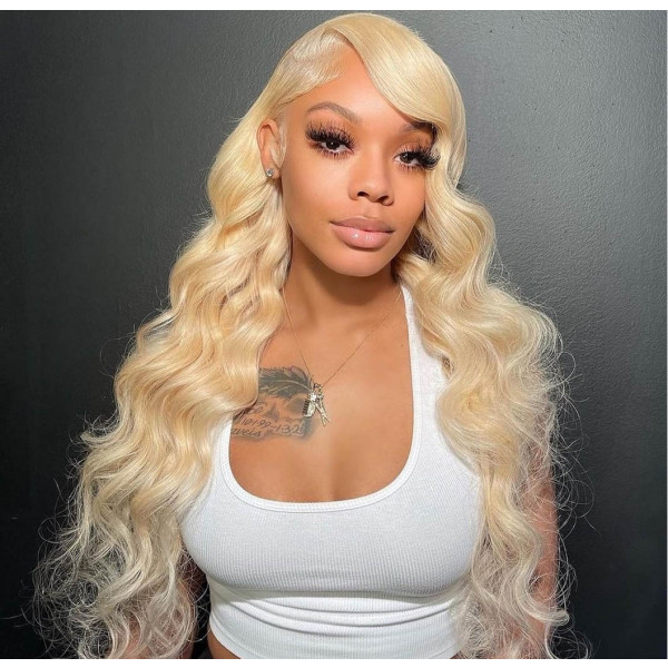 Yolissa Hair Blonde Body Wave Wigs 613 Lace Frontal Closure Wigs 14-32 Inch Human Hair
