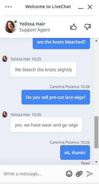 live chat of yolissa hair